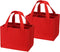 PATIKIL 6 Bottle Wine Carrier Tote Bag - 2 Pack Reusable Wine Storage Bag with Divider, Red