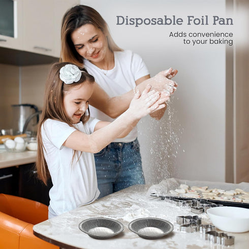 KitchenDance Disposable Aluminum Deep Tart Pan - 4 1/4 Inches Round, 50 Count for Baking, Cooking, Preparing Food
