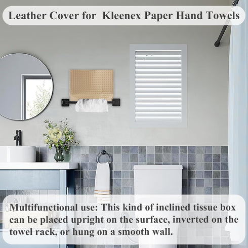 Towel(1-Gold) LIZIMANDU Leather Cover for Disposable Paper Hand Towel Box, Compatible with Kleenex Paper Hand