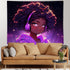 SARA NELL Tapestry, Black Girl Love Music Wall Hanging, Hippie Art Throw Tablecloth 50X60 Inches for Bedroom