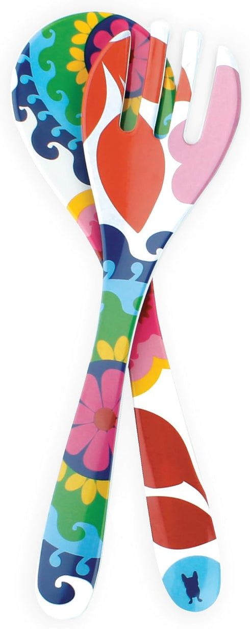 French Bull 2 Piece Salad Server Set - Melamine Dinnerware - 13" - Sus - Outdoor, Party, Utensils