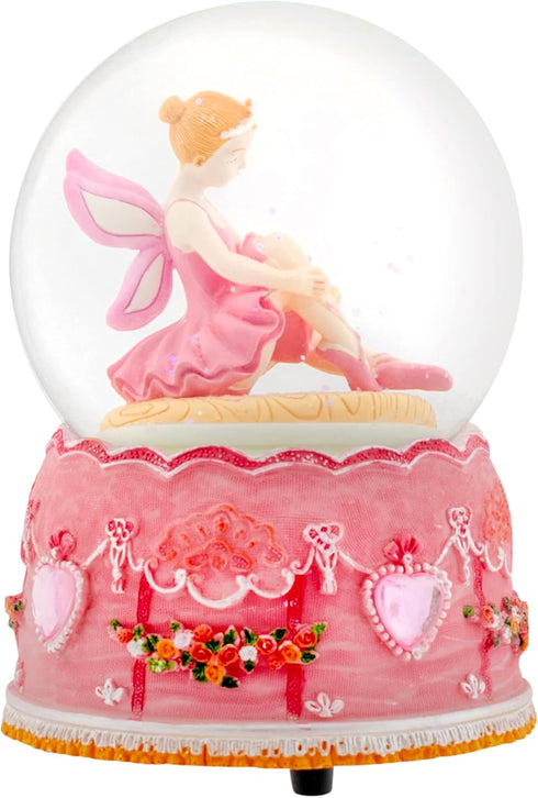 Elanze Designs Rotating Ballerina Princess Fairy 100MM Musical Glitter Water Snow Globe Tabletop Decoration