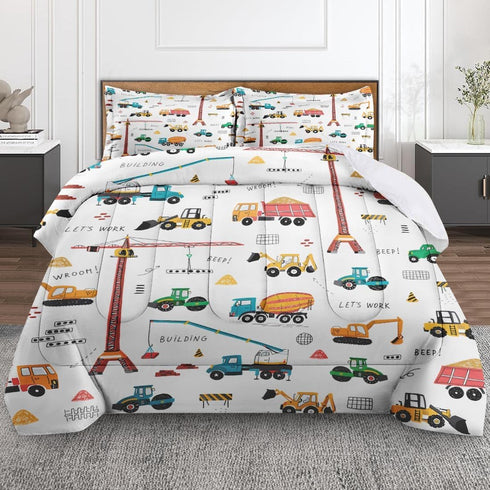 Construction Vehicle Car Comforter Set for Boys Kids Toddlers Teens Adults Twin,