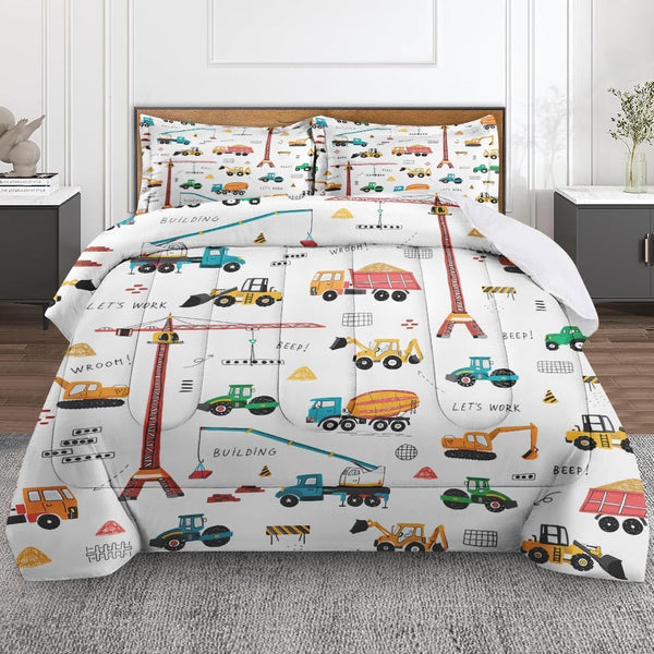 Construction Vehicle Car Comforter Set for Boys Kids Toddlers Teens Adults Twin,