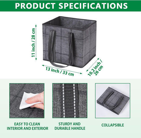 VENO 3 Pack 6 Reusable Grocery Bags, Shopping Bags for groceries, Utility Tote with Handles and Hard Bottom, Foldable