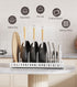 Pull Out Pots and Pans Organizer Under Cabinet, Sliding Lid Holder and Pan Rack, 8 Adjustable Dividers, 2 Pack White
