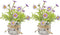 Daisy Artificial Flowers in Cement Vases 2Pcs,Daisies Faux Flowers Farmhouse Home Coffee