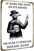 HIDEGRASS Wash Your Hand Plague Doctor Gothic Decor Wall Art Tin Sign for Bathroom or Bedroom 8 X 12 Inch