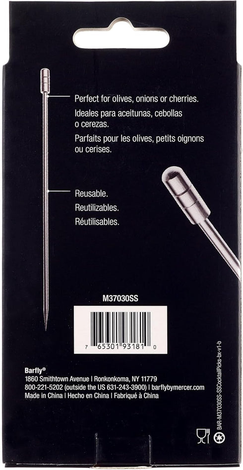 Barfly Grooved Top Cocktail Picks - Stainless Steel
