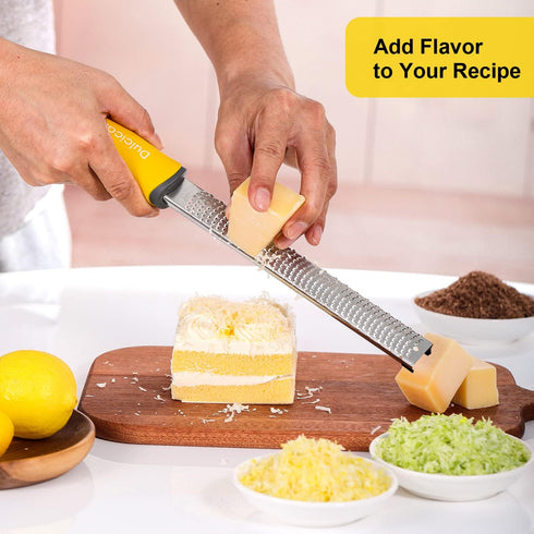 Professional Stainless Steel Lemon Zester & Grater, Premium Kitchen Tool for Cheese, Garlic, Vegetables & Fruits