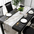 PIEPLE 36 inches Marble Table Runner-Cotton Linen-Small White Gray Gold Dresser Scarves,Texture Tablerunner for Kitchen
