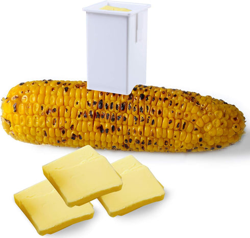 4 Pack (4) Cooraby Plastic Butter Spreader Corn Cob Butter Holder Spreads Butter Dispenser with Built-in Cover