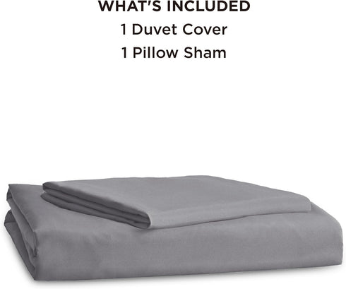 Bedsure Twin/Twin XL Duvet Cover Kids - Soft Double Brushed 2 pcs Grey Duvet Cover with Zipper Closure & Pillow Sham