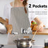 NLUS 2 Pack Cooking Aprons for Women with Pockets, Adjustable Kitchen Bib Aprons Chef Aprons for Women Men(Brown Pinstripes)