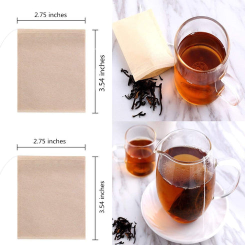 400 Pack Disposable Drawstring Tea Filter Bags, Unbleached Paper Tea Infuser for Loose Leaf Tea