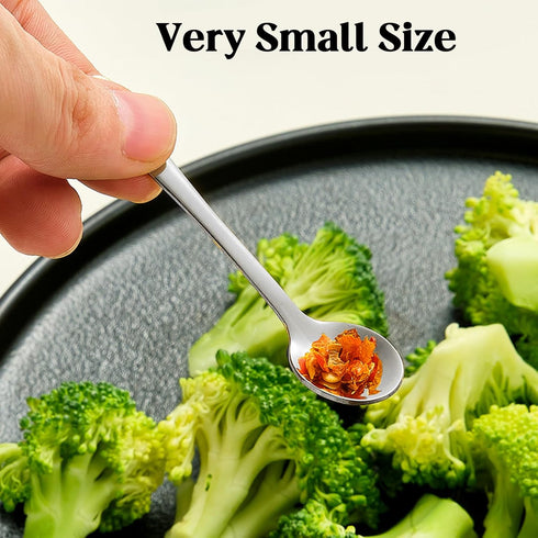CasaVibe 8 2.8" PCS Tiny Stainless Steel Spoons for Spices Jars, Mini Size Cute Small Stainless Steel Condiment Spoons