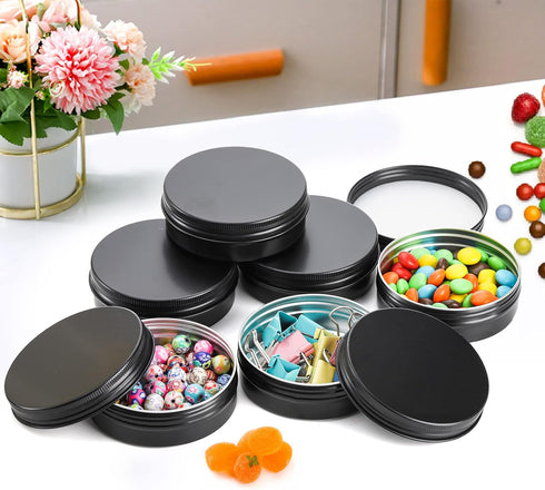 Foraineam 24 Pack 4 oz Round Tins, Aluminum Empty Tins for Metal Storage, Spice Containers, Travel Tin Cans