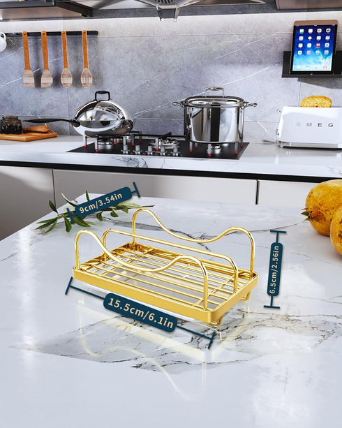 Countertop 304 Consumest Sponge Holder for Kitchen Sink - Movable Sink Caddy for Organizer, Stainless Steel Sponge