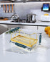 Countertop 304 Consumest Sponge Holder for Kitchen Sink - Movable Sink Caddy for Organizer, Stainless Steel Sponge