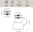 30.5oz/900ml CNGLASS Glass Teapot Stovetop Safe,One-Touch Clear Tea Kettle,Blooming and Loose Leaf Tea Maker