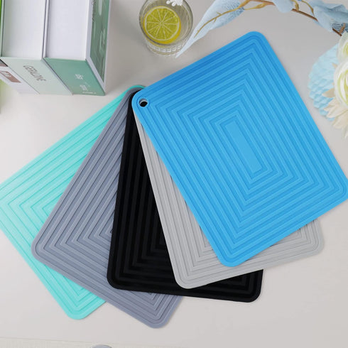 LogHog Large Silicone Trivet Mats Set of 2 - Heat Resistant Pot Holder for Hot Dishes/Pans, 9"x12" Non Slip Flexible