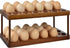 Wooden Double Layer Egg Holder - Farmhouse Kitchen Acacia Egg Tray Organizer