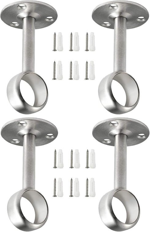 Creatyi Heavy Duty Closet Rod Brackets, Ceiling-Mount Brackets for 1 1/4 Inch Rod (4 PCS, Silver)