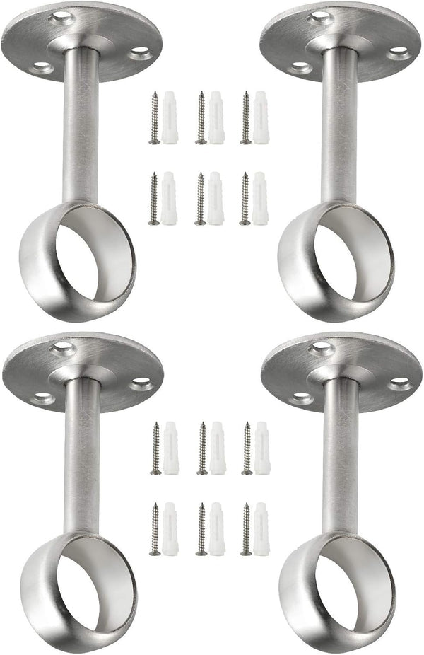 Creatyi Heavy Duty Closet Rod Brackets, Ceiling-Mount Brackets for 1 1/4 Inch Rod (4 PCS, Silver)