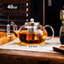 PARACITY Glass Teapot Stovetop 40 OZ/1200ml, Borosilicate Clear Tea Kettle with Removable 18/8 Stainless Steel Infuser, Teapot Blooming and Loose Leaf Tea Maker Tea Brewer for Camping, Travel by PARACITY