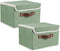 Storage Bins Boxes with Lids 2 Pack, Decorative Collapsible Fabric Storage Basket Containers for Organizing Closet Home