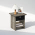 Closet, Furinno TIDUR Night Stand, Square Round Corner Nightstand with Storage Bin, Bedside Table, End Table, Side