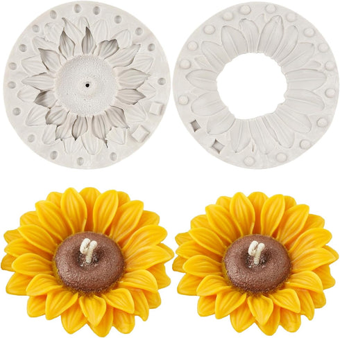 Large Sunflower Silicone Molds, 3D Flower Fondant Molds for Cake Decorating, Cupcake Topper, Candy