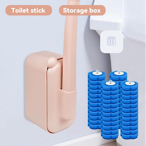 48 Disposable Toilet Brush with Refills,Toilet Cleaning Supplies,Toilet Wand Brush Starter Kit,Wall Mounted Toilet Bowl
