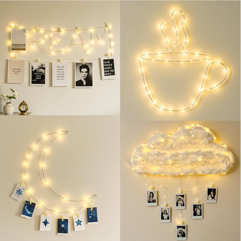 33ft 100 45 suddus LED Fairy Lights with Clips for Pictures, Photo Lights with Remote USB Powered & Battery Operated