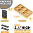 SpaceAid Bamboo Silverware Drawer Organizer: Kitchen Utensil Tray Holder with Labels, 6 Slots