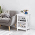 ZENY End Table, Sofa Side End Storage Shelf, Versatile X-Design Wooden Side Table, Living Room, Bedroom, Office