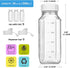 3 Pack 2 16 Oz 100% Syntic Glass Juice Bottles with Lids, Clear Glass Water Bottles w Pour Spouts, Reusable Milk Jug w