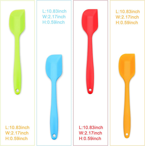 Silicone Spatula Set, 4-Piece Heat-Resistant Non-stick Rubber with Stainless Steel Core