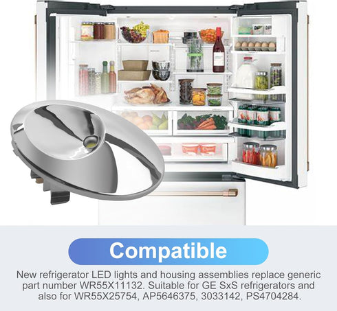 Refrigerator LED Light Assembly WR55X11132 for GE Refrigerator Light Bulb Covers Assembly - 2024 New Model