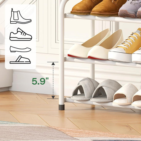 kiplant Closet, 3-Tier Closet Shoe Rack for Expandable Shoe Rack Metal Organizer, Heavy Duty Shoe Storage Shelf