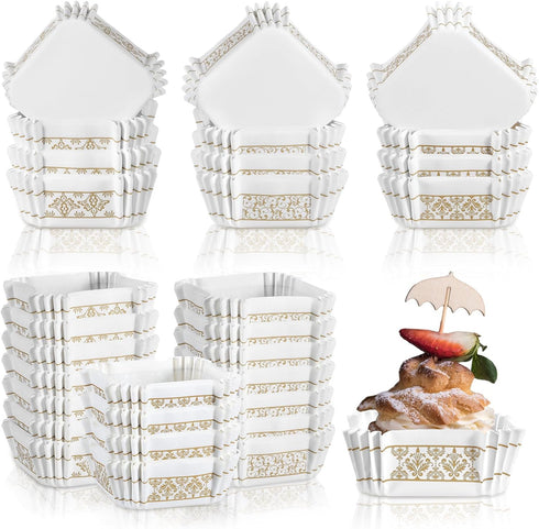 300 Pcs Square Cupcake Liners, 2.36 Inches Brownie Cupcake Cups for Wedding, Baby Shower, Birthday Party