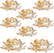 GOLDEAL Lotus Tealight Candle Holders,Set of 8,Gold Glass,Tea Light Holders,Votive Candle Holders