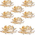 GOLDEAL Lotus Tealight Candle Holders,Set of 8,Gold Glass,Tea Light Holders,Votive Candle Holders