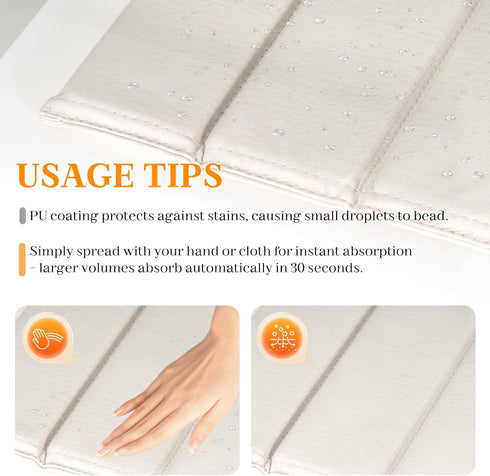 Counter Countertop, 24"x16" Stone Drying Mat for Kitchen Quick Dry PU-Coated Diatomaceous Earth Dish Drying Mat