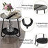 2 Tier Coffee Table in Living Room, Industrial Style Round Coffee Table with Metal Tray, Wood Small Outdoor Coffee