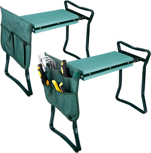 HomGarden Folding Garden Kneeler and Seat Bench 2 in 1, with Kneeling