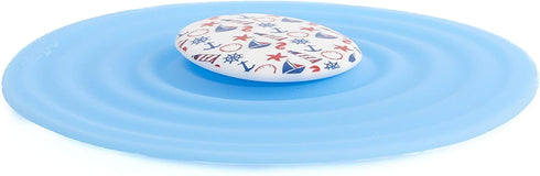 Silicone Drink Topper Nautical Design, Set of 4, 4" Cup Lids