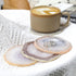 Natural Agate Coaster Set of 4, 3.5-4" Crystalline Geode Stone Coasters for Drinks, Coffee Table Decor, Agate Slices