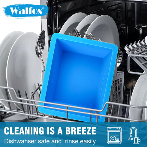 Walfos 2 Cup Silicone Freezing Tray with Lid, 4-Pack Easy Meal Prep Container for Soups and Foods