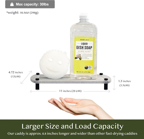 2PCS Countertop Water Absorbing Stone Soap Tray for Kitchen Bathroom Sink, Quick Dry Diatomaceous Earth Drying Rack